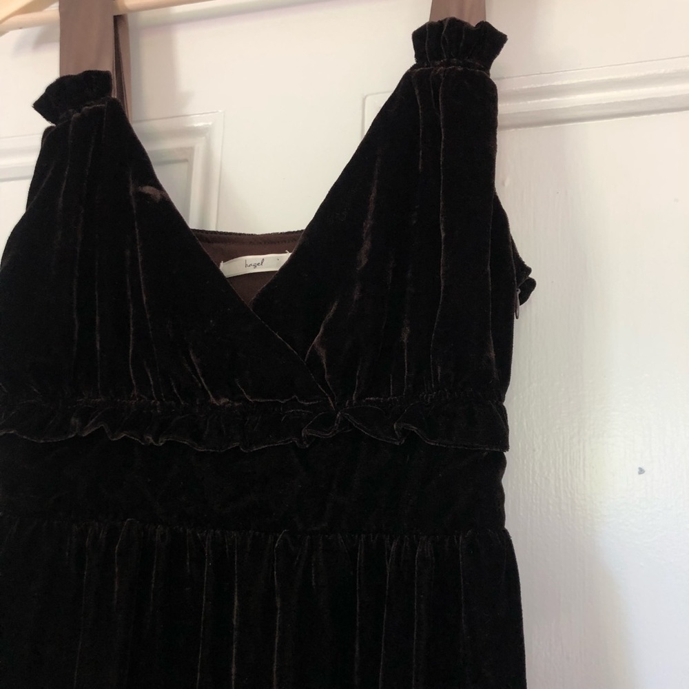 Anthropologie’s Hazel Brown Velvet Ribbon Dress - Picture 2 of 8